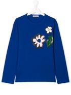 Marni Kids Teen Floral Patch T-shirt - Blue