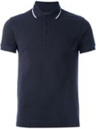Z Zegna Piped Polo Shirt, Men's, Size: Medium, Blue, Cotton