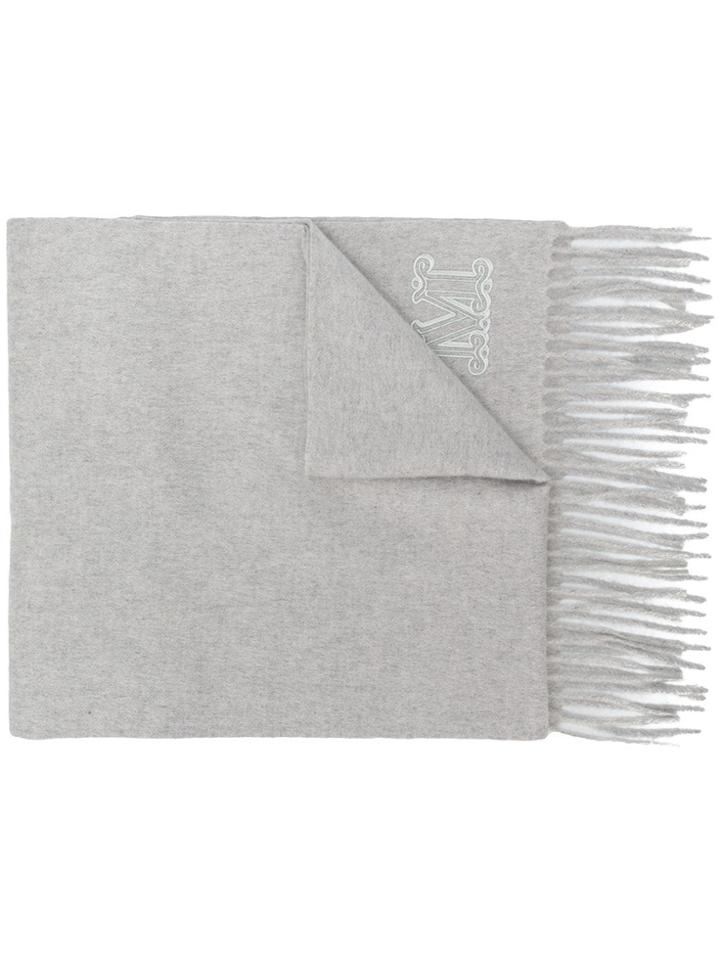 Max Mara Knit Tassel Scarf - Grey