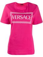 Versace 90's Vintage Logo Print T-shirt - Pink