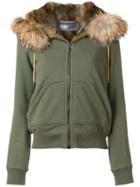 Army Yves Salomon Cropped Hooded Parka - Green