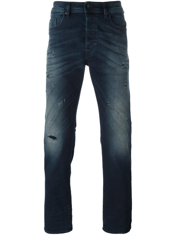 Diesel Slim Tapered Jeans, Men's, Size: 30/32, Blue, Cotton/spandex/elastane