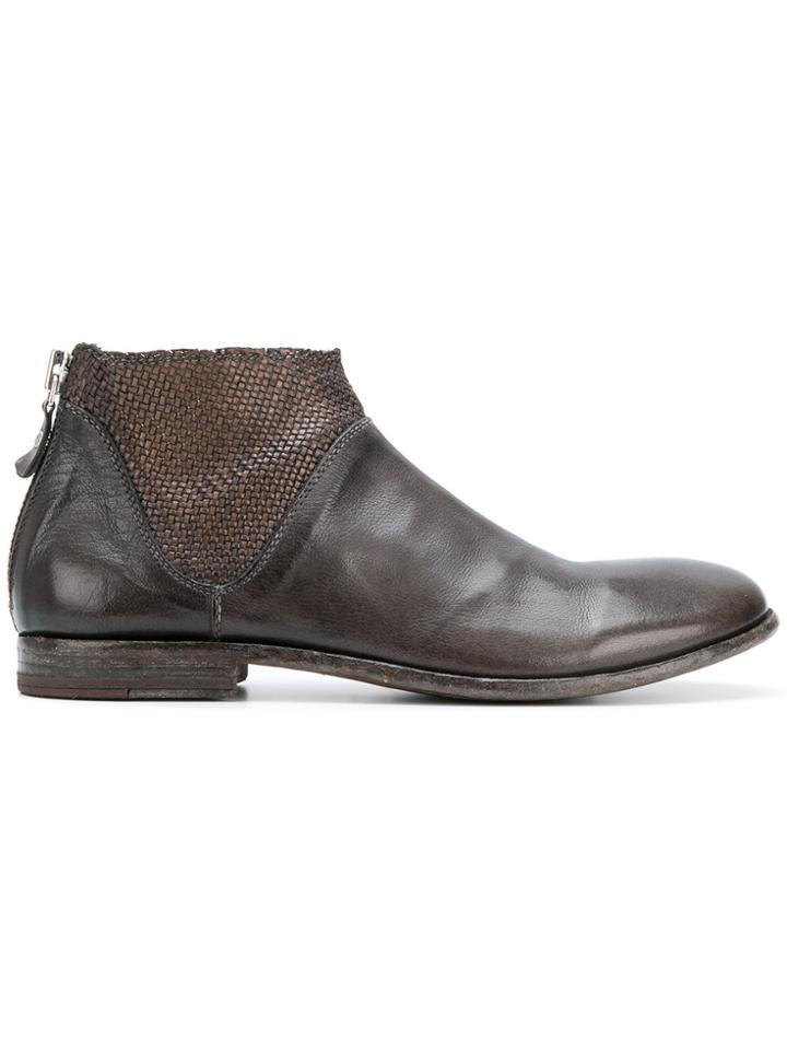 Moma Woven-detail Ankle Boots - Brown