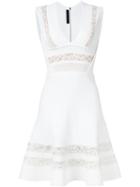 Elie Saab Lace Detail V-neck Dress, Women's, Size: 38, White, Viscose/silk/polyester/cotton