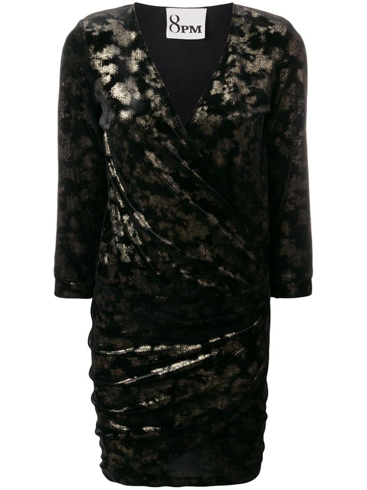 8pm Textured Short Dress - Black