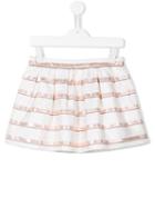 Hucklebones London Sweetie Stripe Jacquard Skirt, Girl's, Size: 10 Yrs, Nude/neutrals