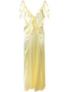 Attico - Ruffled Maxi Dress - Women - Silk - 2, Women's, Yellow/orange, Silk