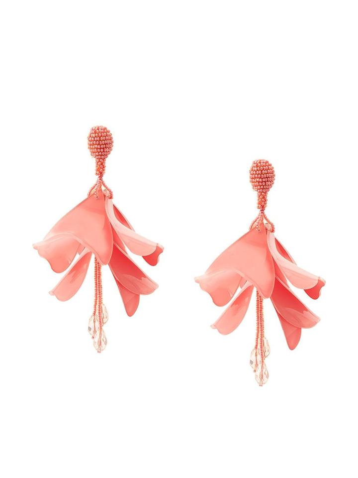 Oscar De La Renta Large Impatiens Earrings - Pink