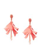 Oscar De La Renta Large Impatiens Earrings - Pink