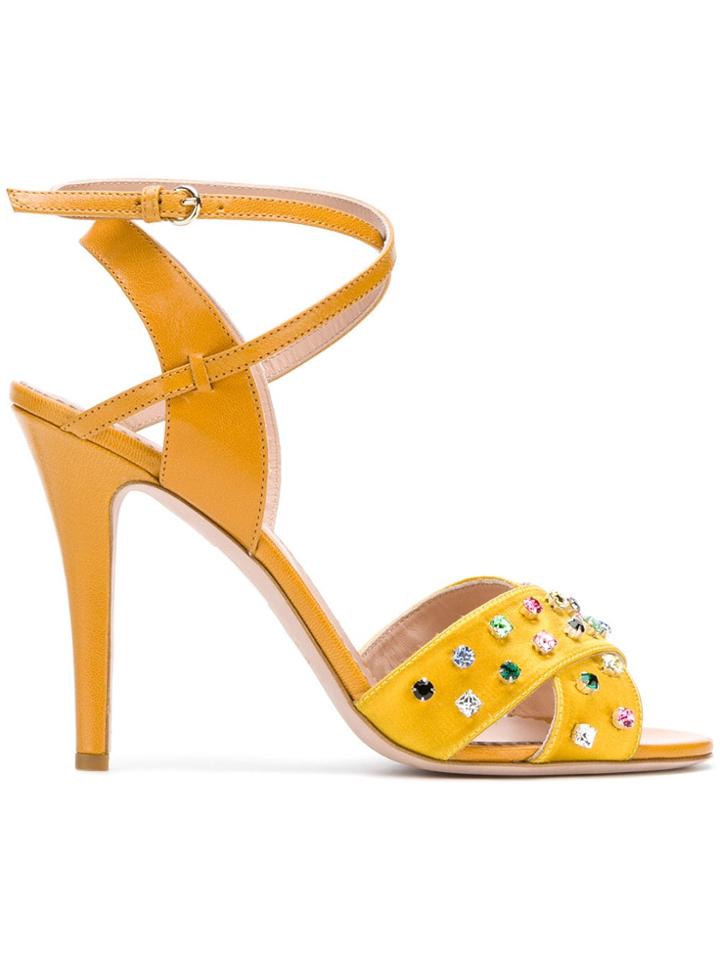 Red Valentino Embellished Sandals - Yellow & Orange