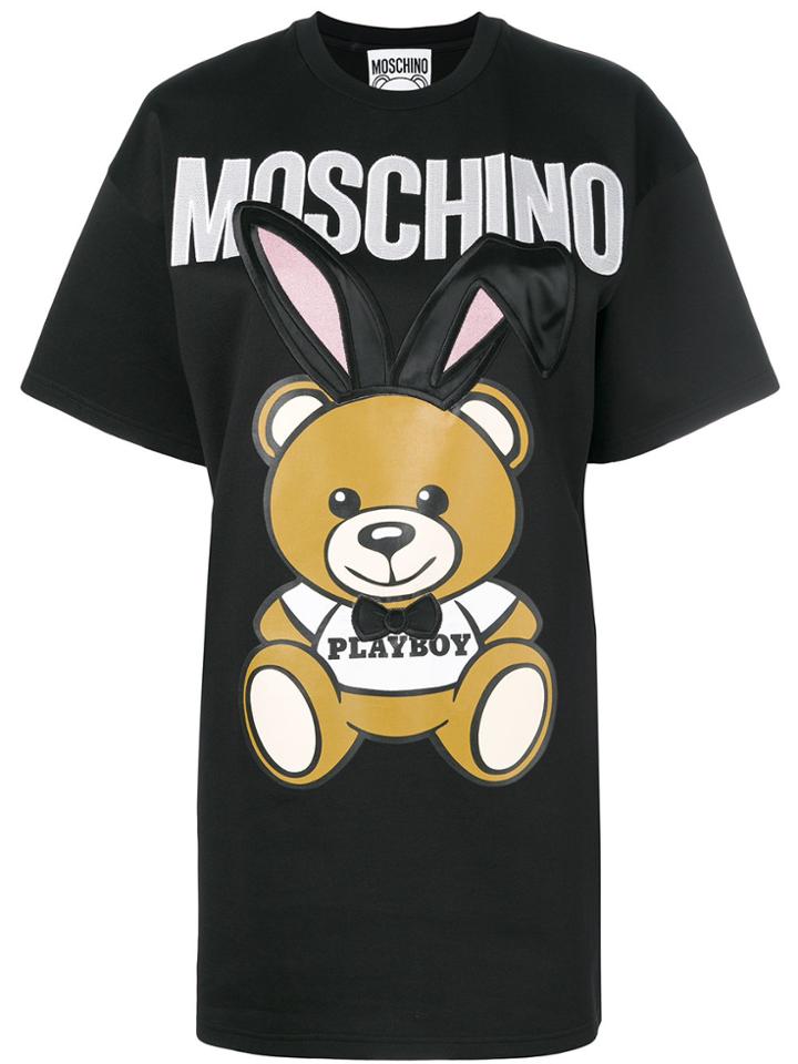 Moschino Playboy Toy T-shirt Dress - Black