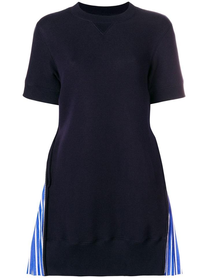 Sacai Contrast Sweater-dress - Blue