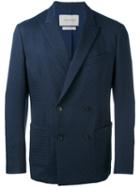 Casely-hayford - Double Breasted Blazer - Men - Cotton/polyester/polyurethane/cupro - 38, Blue, Cotton/polyester/polyurethane/cupro