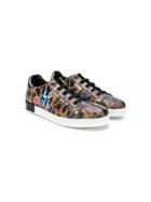Dolce & Gabbana Kids Teen Leopard Print Sneakers - Brown