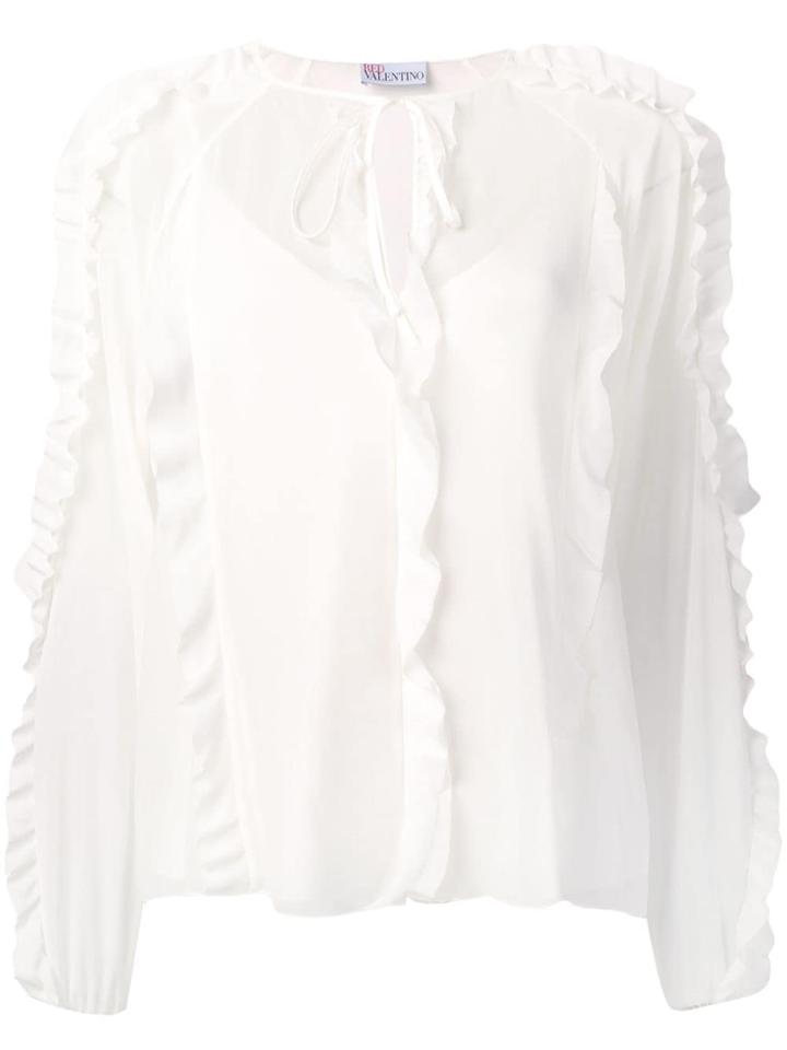 Red Valentino Long-sleeve Ruffled Blouse - White