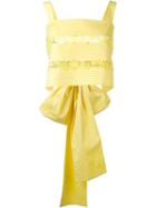 Rochas Back Bow Top, Women's, Size: 42, Yellow/orange, Cotton/spandex/elastane/polyamide/polyester