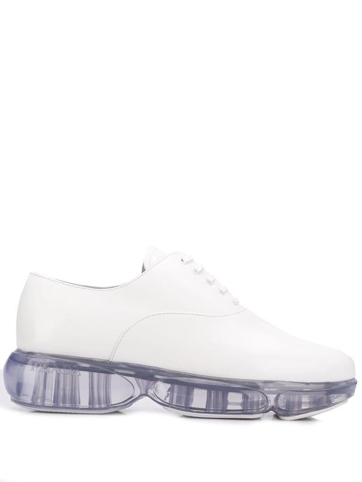 Prada Transparent Sole Oxford Shoes - White