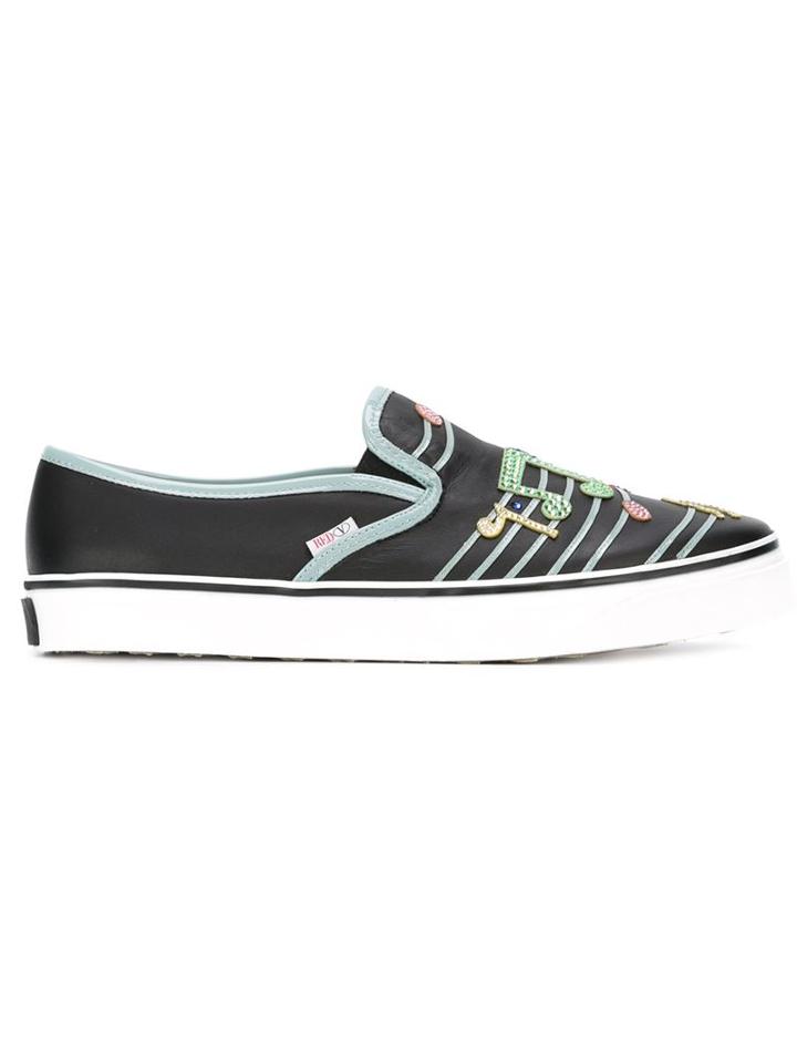Red Valentino Embellished Slip On Sneakers