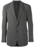 Giorgio Armani Notched Lapel Blazer, Men's, Size: 46, Black, Spandex/elastane/viscose/virgin Wool