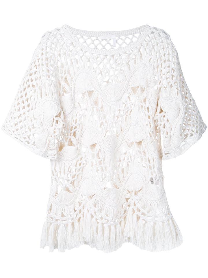 Chloé - Crocheted Top - Women - Silk/cotton - Xs, White, Silk/cotton