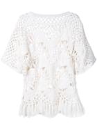 Chloé - Crocheted Top - Women - Silk/cotton - Xs, White, Silk/cotton