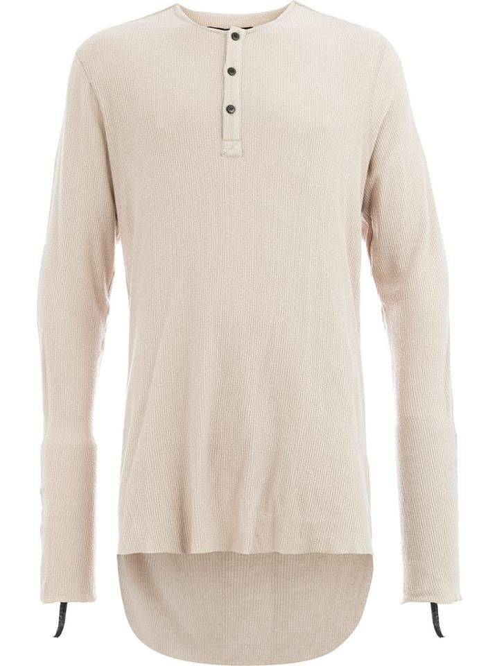 Cedric Jacquemyn High Low Henley Tee - Nude & Neutrals