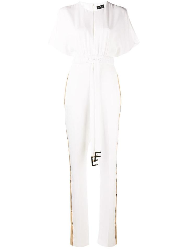 Elisabetta Franchi Belted Jumpsuit - White