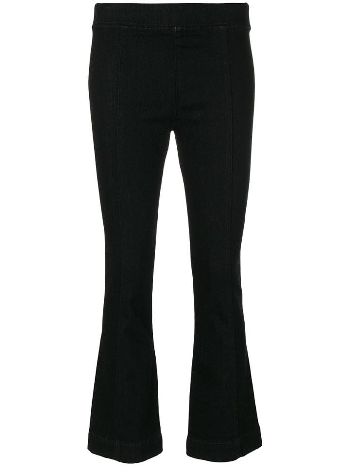 Helmut Lang Cropped Flared Trousers - Black