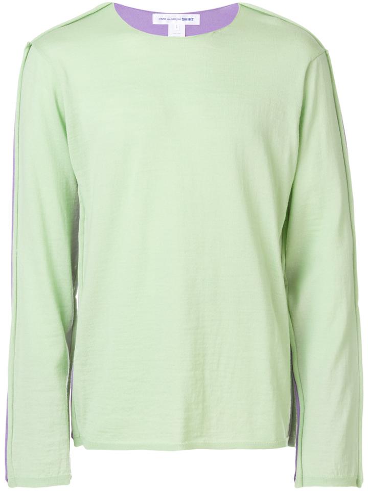 Comme Des Garçons Shirt Patched Round Neck Jumper - Green