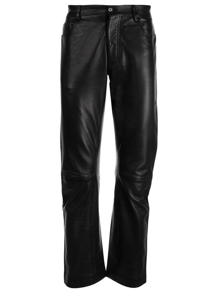 Helmut Lang Pre-owned 2000's Straight Leather Trousers - Black