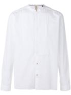 Dnl Pleated Bib Shirt, Men's, Size: 45, White, Cotton