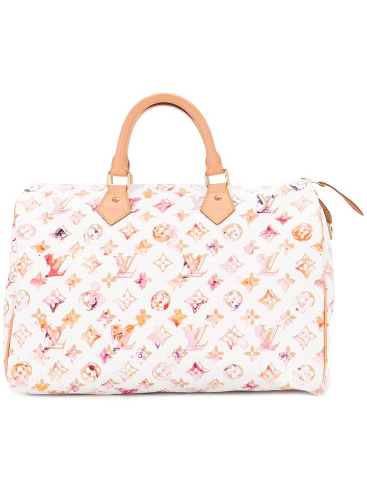 Louis Vuitton Vintage Speedy 35 Tote Bag - White