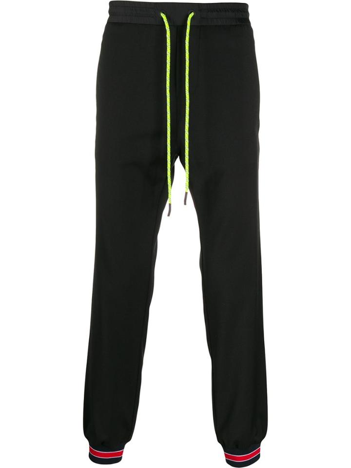 Iceberg Contrast Drawstring Track Pants - Black