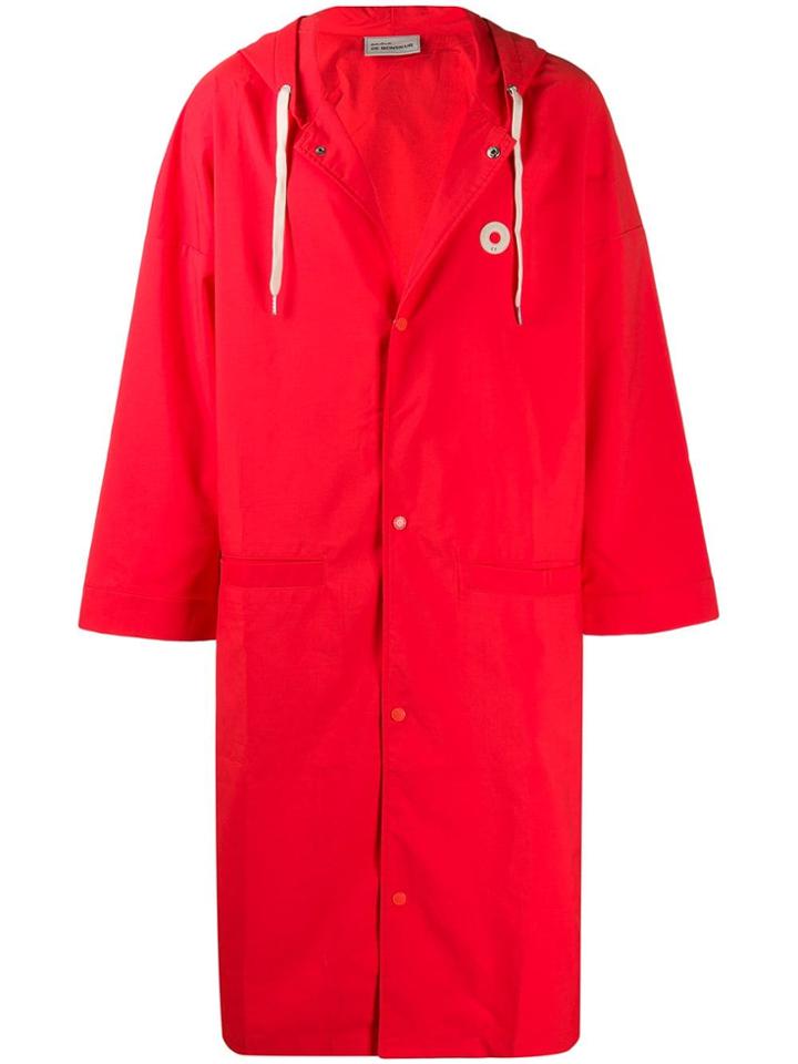 Drôle De Monsieur Hooded Raincoat - Red