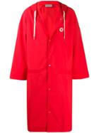Drôle De Monsieur Hooded Raincoat - Red