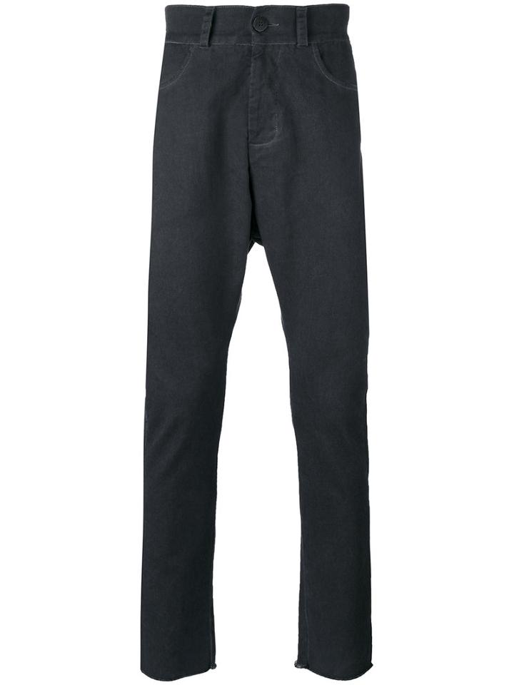 10sei0otto - Crop-crotch Trousers - Men - Cotton/polyester/spandex/elastane - L, Grey, Cotton/polyester/spandex/elastane