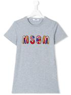 Msgm Kids - Logo Print T-shirt - Kids - Cotton - 14 Yrs, Grey