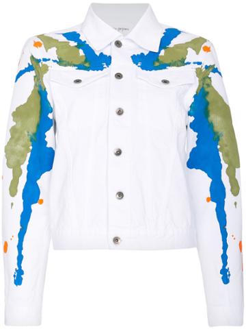 Mirco Gaspari White Paint Splattered Denim Jacket