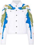 Mirco Gaspari White Paint Splattered Denim Jacket