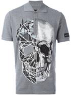 Philipp Plein Contrasting Skull Polo Shirt, Men's, Size: Medium, Grey, Cotton