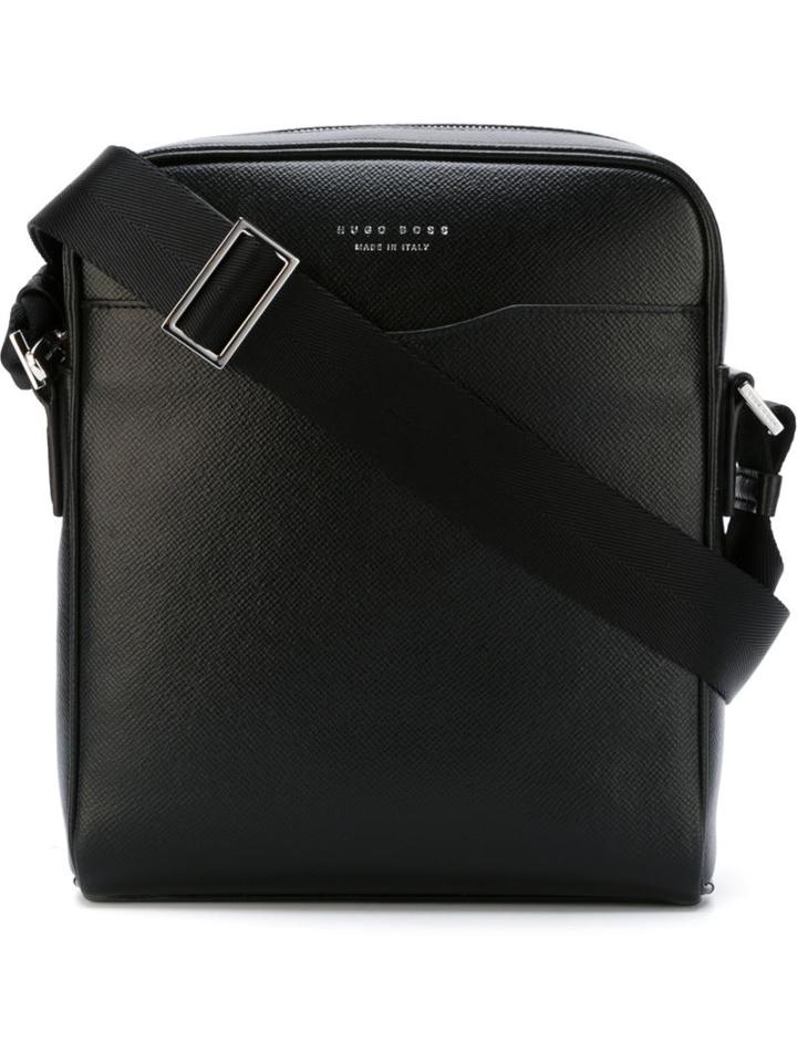 Boss Hugo Boss Signature Ns Zip Messenger Bag, Black, Leather