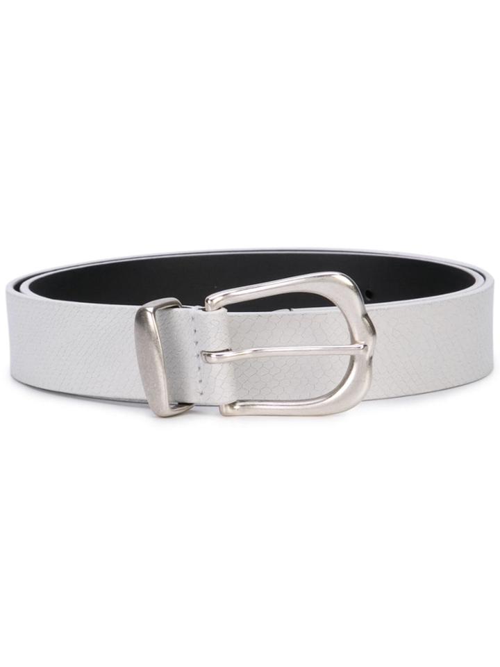 Isabel Marant Cracked Effect Buckle Belt - White