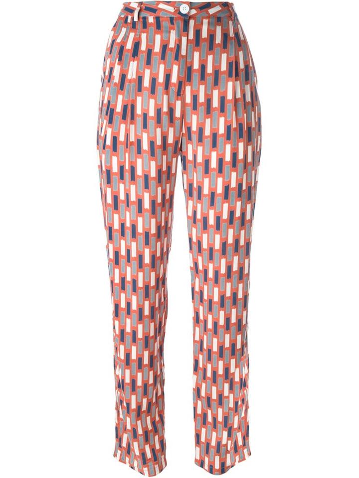 Minimarket 'luxor' Pattern Tapered High Waist Trousers