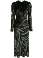 Michelle Mason Zebra Print Midi Dress - Green