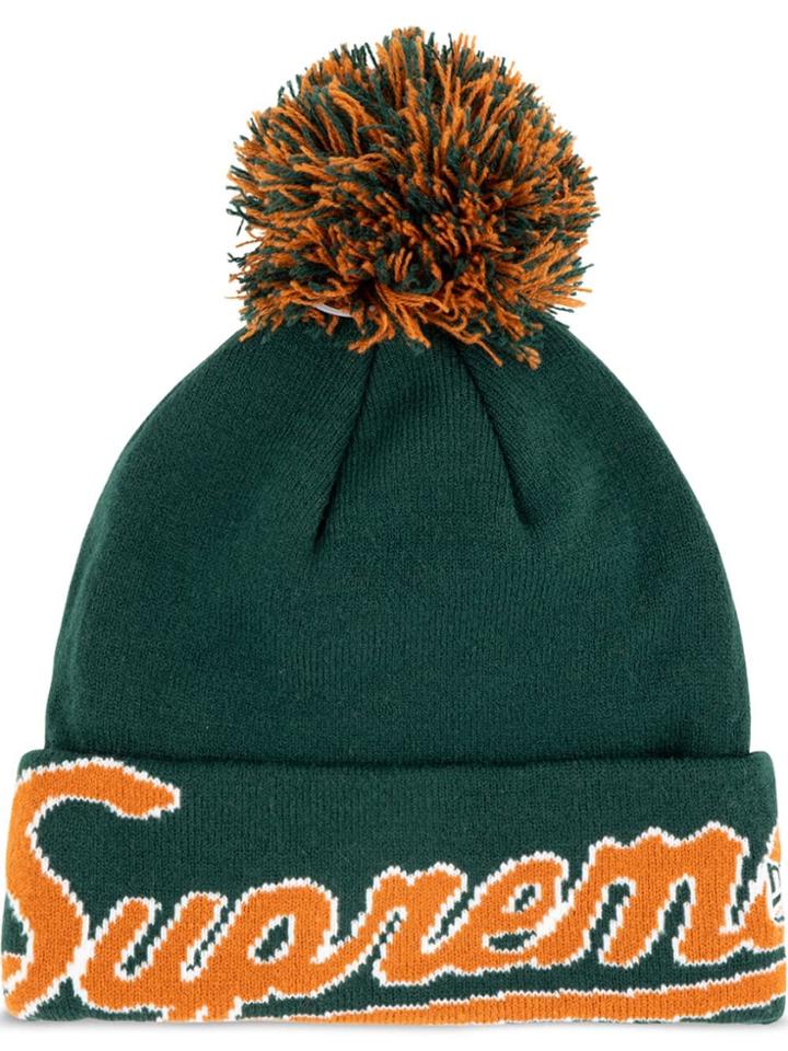 Supreme New Era Script Cuff Beanie - Green