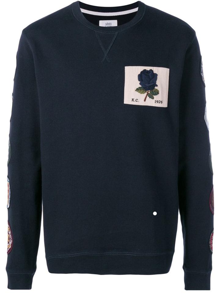 Kent & Curwen Patched Rose Sweatshirt - Blue
