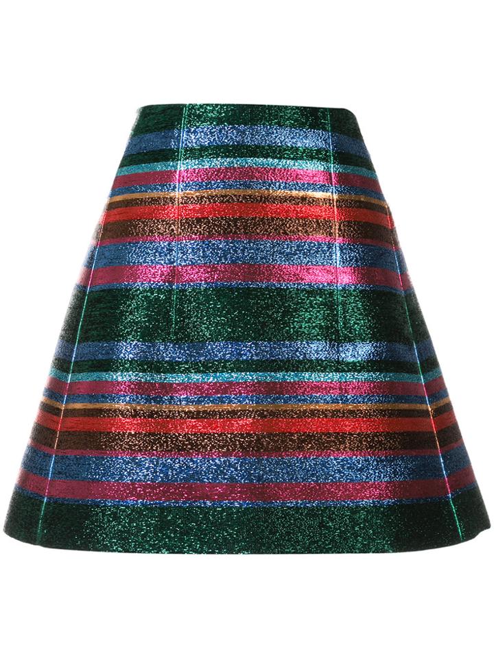 Delpozo A-line Checked Skirt - Metallic