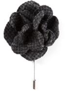 Lanvin Rose Pin, Men's, Grey