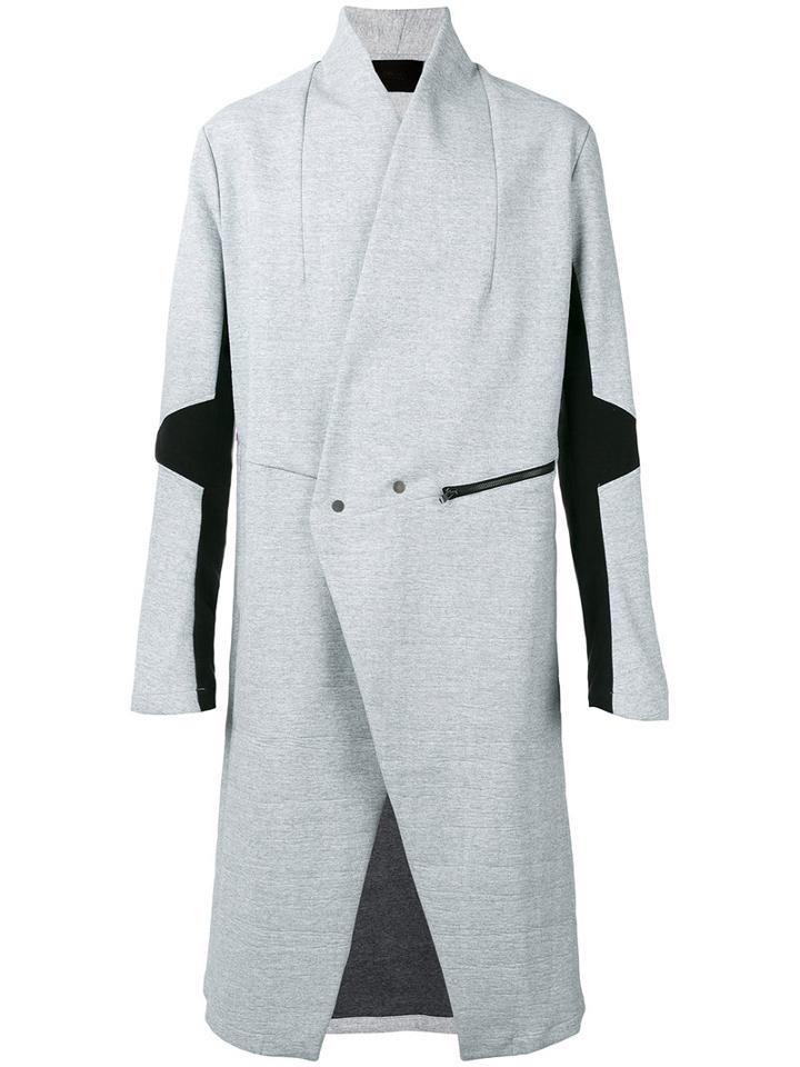Minimal Double-breasted Coat - Men - Cotton/polyamide - L, Grey, Cotton/polyamide, Lost & Found Ria Dunn