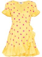 All Things Mochi Dory Printed Wrap Dress - Yellow